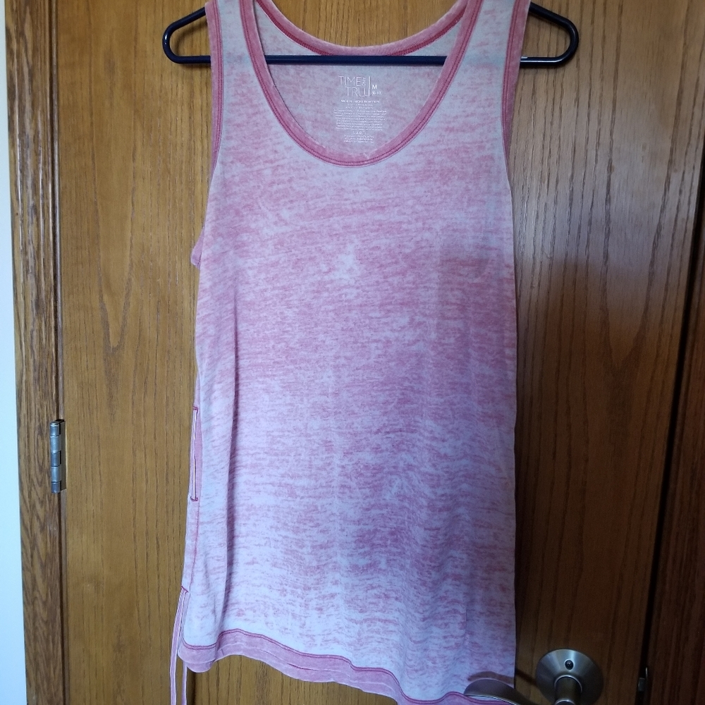 See through red rank top